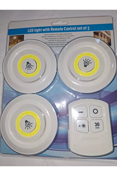 metalocasnice Set of 3 LED lamps, 3w with remote control, 10cm