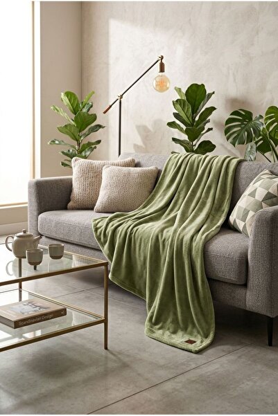 TEXTİLES MAGİC LAMP Yeşil Welsoft Premium Çift Kişilik Lüks Dokulu Yumuşak Ba...