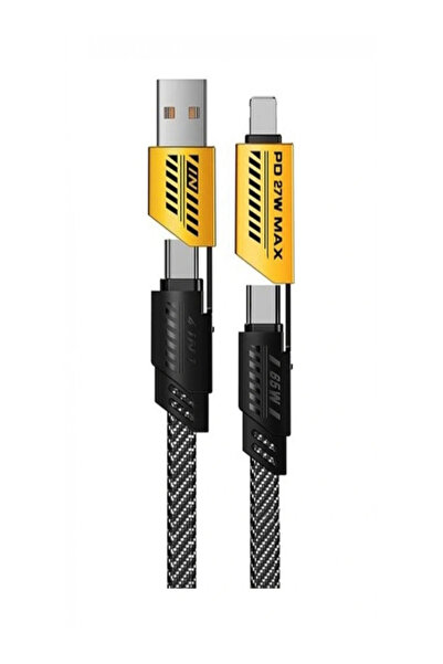 MİNTOLA STORE Mintola 4in1 PD 65 Watt Type-C/27 Watt iPhone Halat Örgü Kırılm...