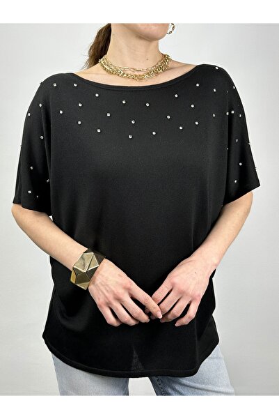 GND Πλεκτή μπλούζα από βισκόζη με πέτρινη λεπτομέρεια