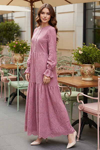 benguen Φόρεμα Φίστο B4469 Τριαντάφυλλο