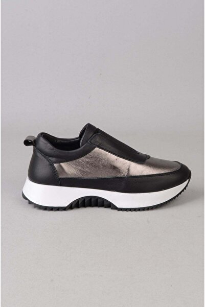 SEÇ KUNDURA SEÇ K1050 PANTOFI SPORT DE DAMĂ DIN PIELE NATURALĂ PLATINĂ