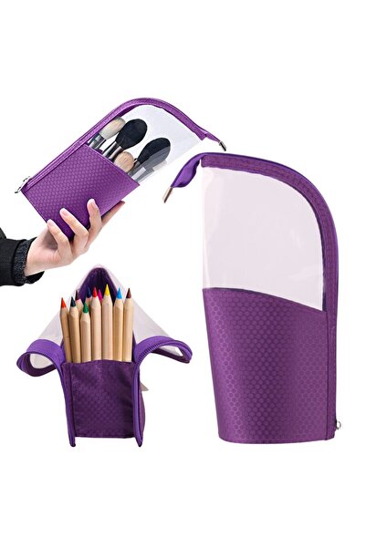 Mardil Women's Travel Toiletry Bag & Makeup Brush Organizer Purple