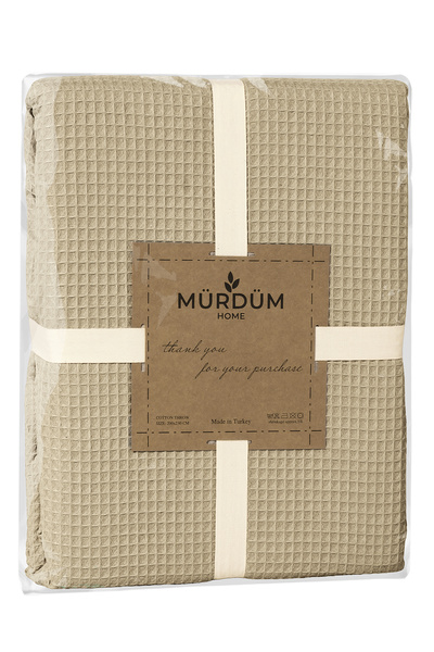 Mürdüm Home Waffle Dokuma Çift Kişilik Pike Örtü | Premium Yatak Örtüsü | Yazlık Pike | 200x230 cm
