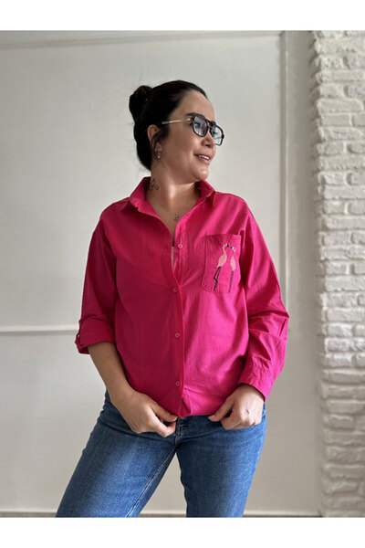 Burcu Özpıranga DOLLY PELİKAN NAKIŞLI %100 COTON GÖMLEK