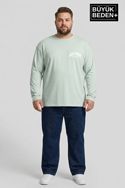 Superlife Ανδρικό μπλουζάκι μεγάλου μεγέθους New York με στάμπα 2 νημάτων και...