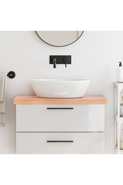 vidaxl Πάγκος Μπάνιου Αν. Καφέ 80x30x(2-6) εκ. Επεξεργ. Μασίφ Ξύλο