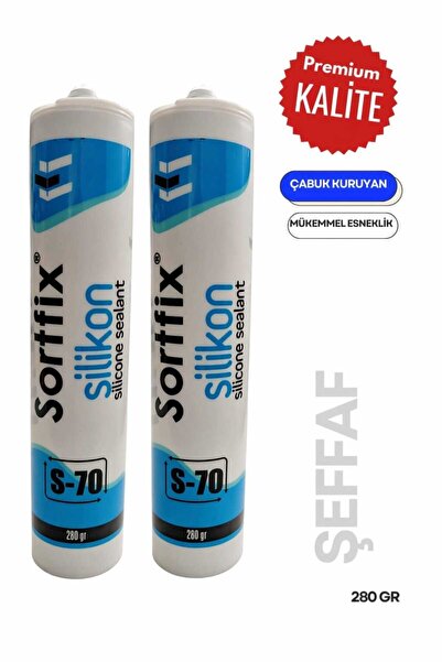 Sortfix Genel Amaçlı Şeffaf Silikon 280gr S-70 2 Adet