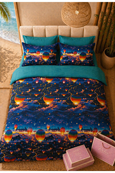 Lenjerie de pat Ranforce 100% Bumbac, 6 piese, Husă 180x200x25, Set Premium miniatura 4