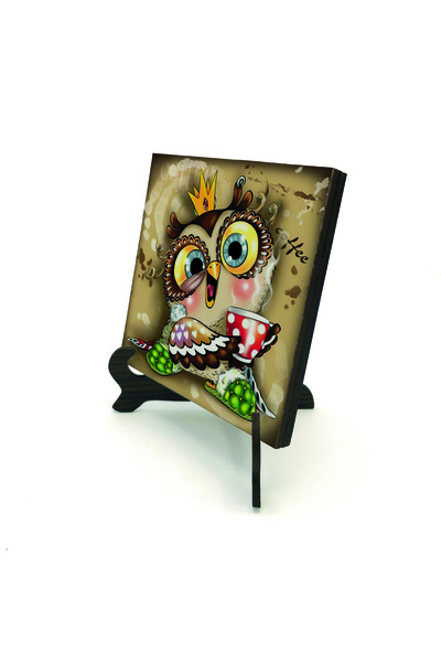 Sadrazam Επιφάνεια εργασίας MDF με σχέδιο κουκουβάγιας 10x10 KRG-164