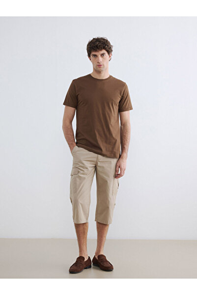 LC Waikiki Beige Regular Fit Men's Cargo Shorts