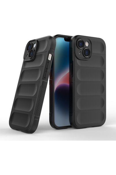Vendas iPhone 15 Case Flexible Tpu Hollowed Out Back Surface Zore Ethnic Silicone Cover + Ghost Screen Protector