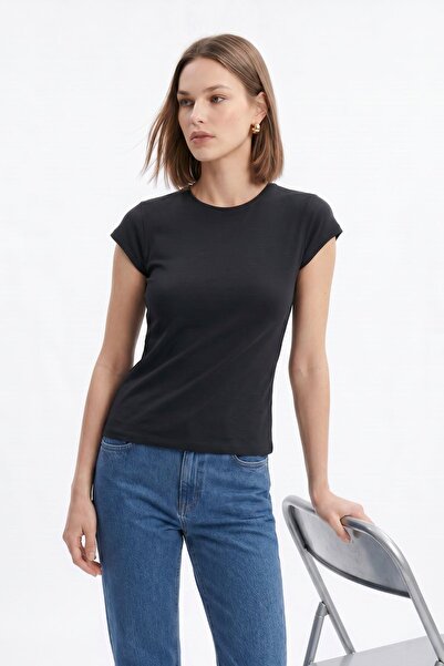 Rays Μαύρο μπλουζάκι 511 με λεπτή εφαρμογή και λαιμόκοψη ποδηλάτου