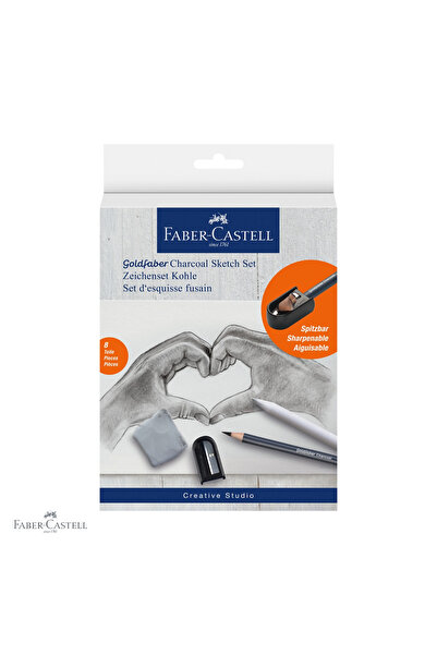 Faber Castell Set de desen cu cărbune Faber-Castell Goldfaber, 8 piese, cu di...