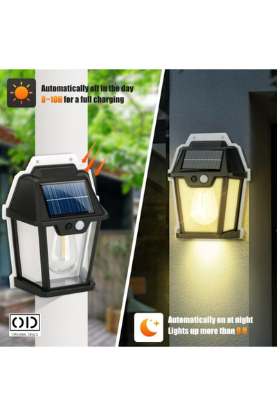 ORIGINAL DEALS Ηλιακό φωτιστικό τοίχου εξωτερικού χώρου με 1 ρετρό λάμπα LED ...