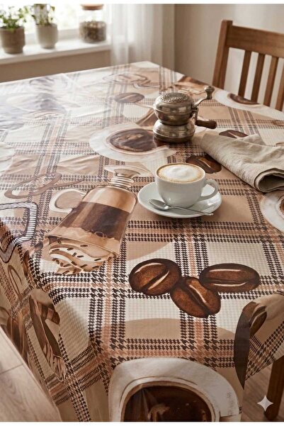 ÇEÇEN HOME Πλαστικό τετράγωνο τραπεζομάντιλο με σχέδιο λουλουδιών 140x180 PVC...