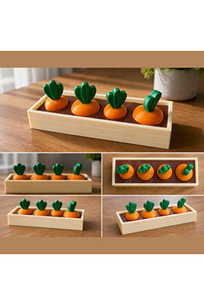 Totoro Havuç Bahçesi Çekip Takma Oyuncağı – 4'lü Set | Motor Becerisi | Monte...