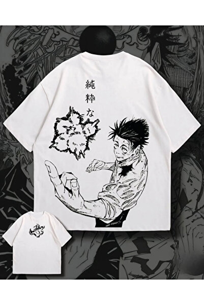Le Savu Μπλουζάκι Jujutsu Kaisen με στάμπα, unisex, oversized