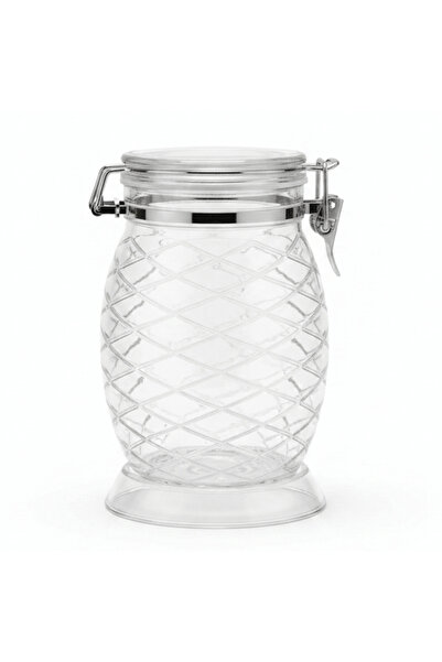 AKDC Diamond Cut Acrylic Storage Jar for Dry Food and Snack Storage18 × 10 cm