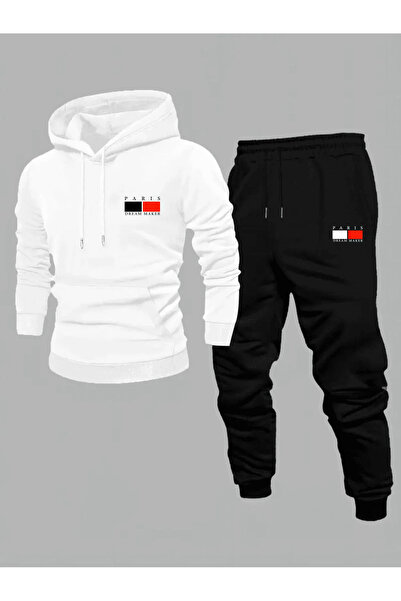 EFFRENATU Men's "Paris" Written Hooded Tracksuit Set