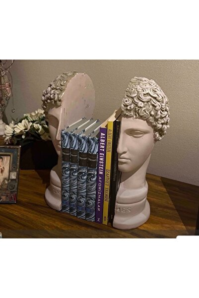 HERARES Ev Dekor Dekoratif 29 Cm BEYAZ Her-mes Kitap Desteği Kitap Tutucu Bib...