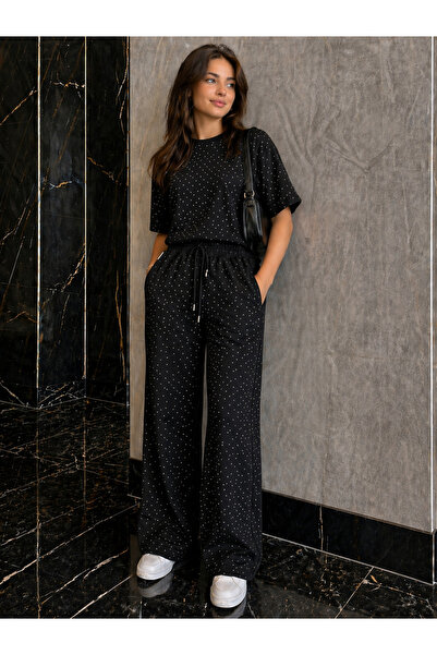 pass&pass Σετ δύο τεμαχίων από ύφασμα Modal με λεπτομέρεια από πέτρα και άνετ...