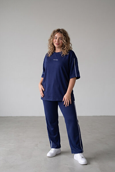 Mivoon Oşho Modal Fabric Short Sleeve Double Piping Detailed Bottom and Top S...