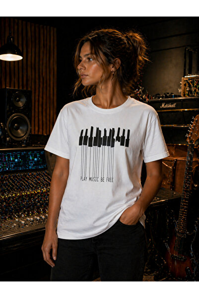 CAMILA PAUL Music Themed Printed T-Shirt