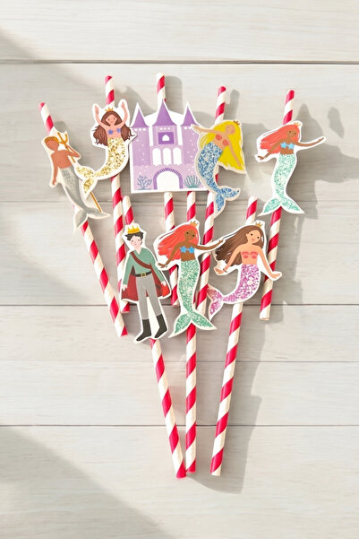 Le Mabelle Πολύχρωμα καλαμάκια για πάρτι με θέμα τον υποβρύχιο κόσμο, σε συσκ...