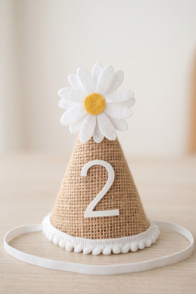 Le Mabelle Μπεζ κορώνα γενεθλίων με θέμα την ψάθινη χοάνη με θέμα την μαργαρί...