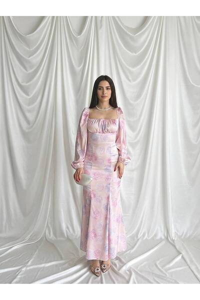 Roserella Tekstil MODE Maxi Elbise - Pembe