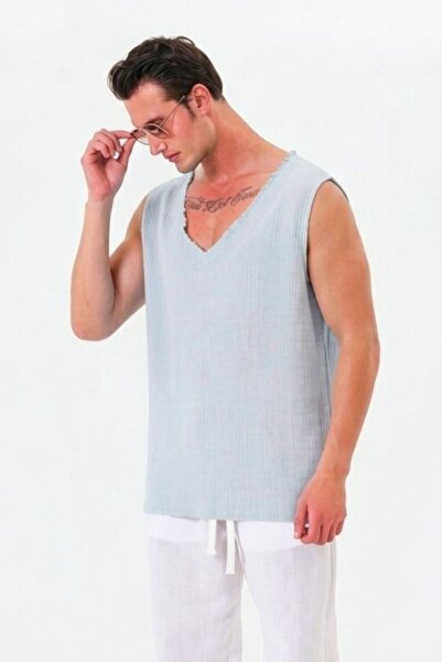 RELAXL 2XS-10XL Χαλαρή εφαρμογή με λαιμόκοψη V, μπλουζάκι μουσελίνας, συνδυασ...