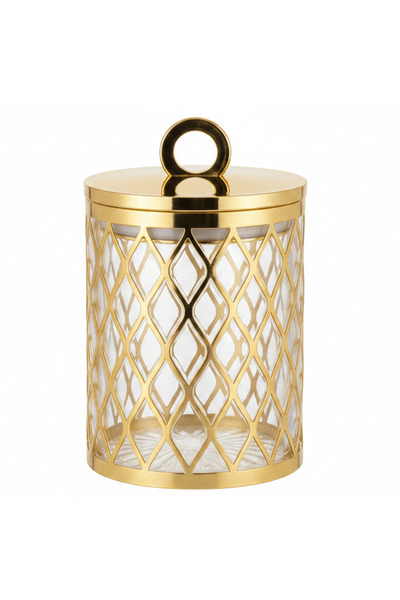 AKDC Gold Pattern Acrylic Storage Canister with Lid for Dry Food Storage14 × ...