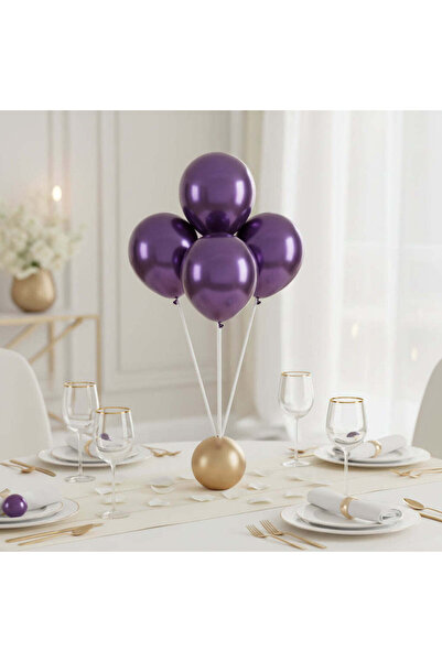 Party Centre Purple Royal Satin Latex Balloon 5in 100pcs, Party Decoration Balloons