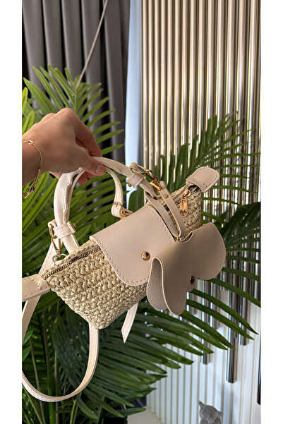 WOMANBAG EL YAPIMI HASIR EL OMUZ ÇANTASI