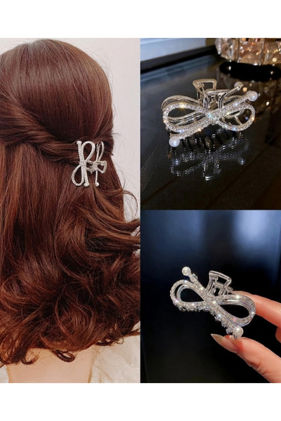 GÜLPEŞE Γυναικεία μεταλλική αγκράφα με πέτρες μεσαίου μεγέθους Fashion-888