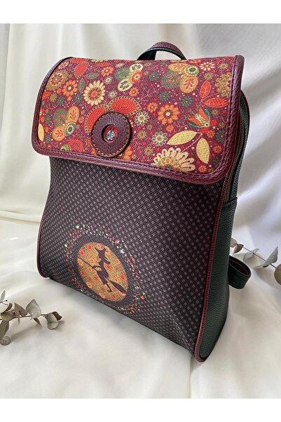 Şaşıkedi Bohemian Style Witch Figure Covered Backpack