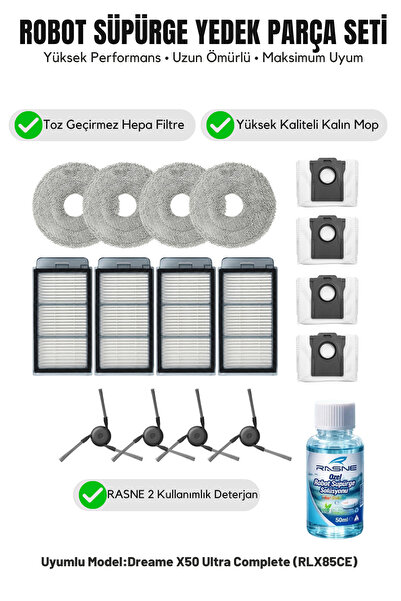 Asgard Grup Dreame X50 Ultra Complete (RLX85CE) Compatibil cu 4 perii lateral...