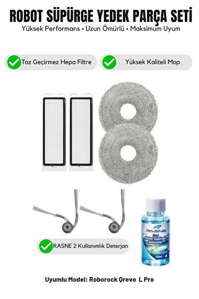 Asgard Grup Roborock Qrevo L Pro Συμβατό με 2 πλευρικές βούρτσες, 2 φίλτρα, 2...