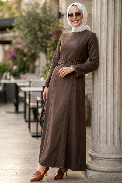 N.S NEVA STYLE Καφέ Τζιν Φόρεμα Τεσεττούρ 6289KH