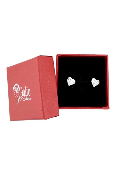 Flippy Γυναικεία Παιδικά Σκουλαρίκια, Jolie, Ασήμι 925, Σχέδιο Καρδιάς με Πέτ...