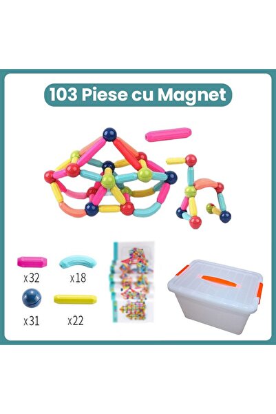 Flippy Μαγνητικά Τουβλάκια για Παιδιά, Flippy, Σετ 103 Τεμαχίων σε Διάφορα Χρ...