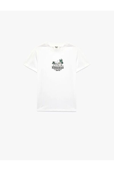 Koton Cotton Short Sleeve Crew Neck Printed T-Shirt