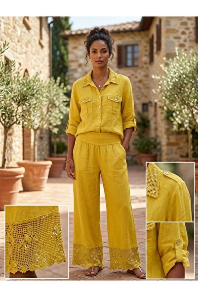 Rabiossa Women's Elegant Imported Linen Suit