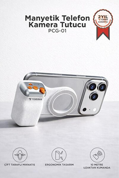 Torima Telefon Tutucu Mıknatıslı Magsafe Uyumlu Bluetooth Deklanşör Kumandalı...