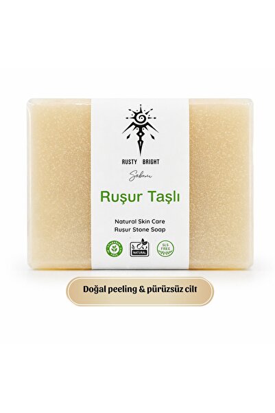 Rusty Bright Ruşur Taşı Sabunu Doğal Peeling Gözenek Temizleyici Pürüzsüz Cil...