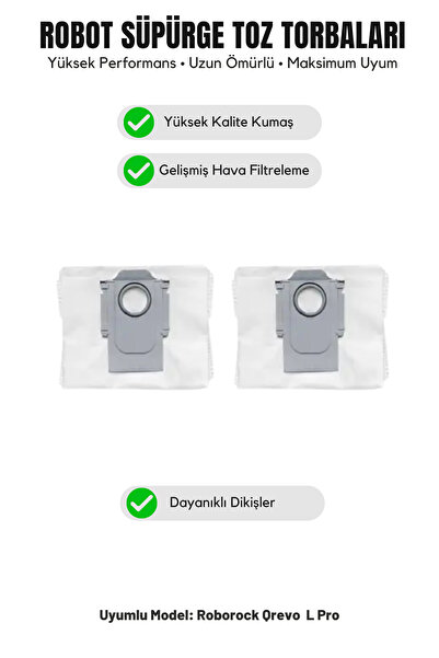 Asgard Grup Συμβατή σακούλα σκόνης 2 τεμαχίων Roborock Qrevo L Pro