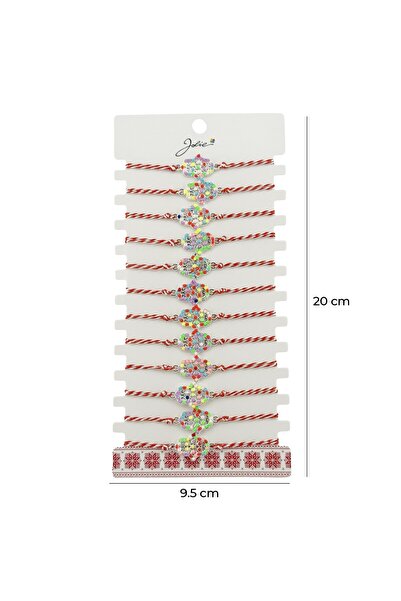 Flippy Βραχιόλι Martisor για Γυναίκες, Jolie, με σχέδιο λουλουδιών, Σετ 12 τε...