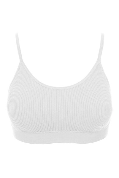 Zâna Casei Γυναικείο Ριμπέ Μπούστο Χωρίς Ραφές, Λευκό, με Ενίσχυση - Ενιαίο Μ...
