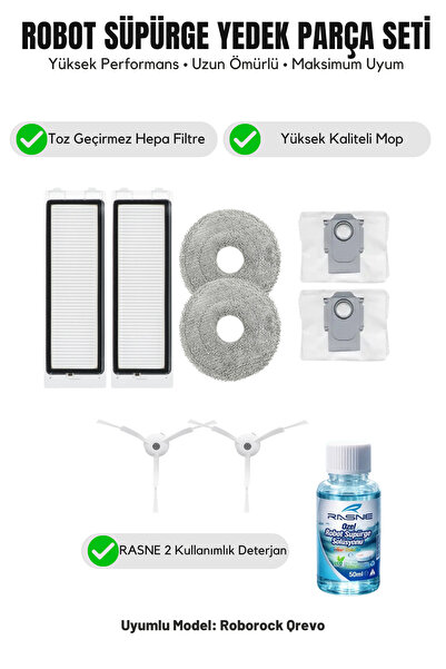 Asgard Grup Roborock Qrevo Compatibil 2 Perii laterale albe 2 Filtre 2 Lavete...